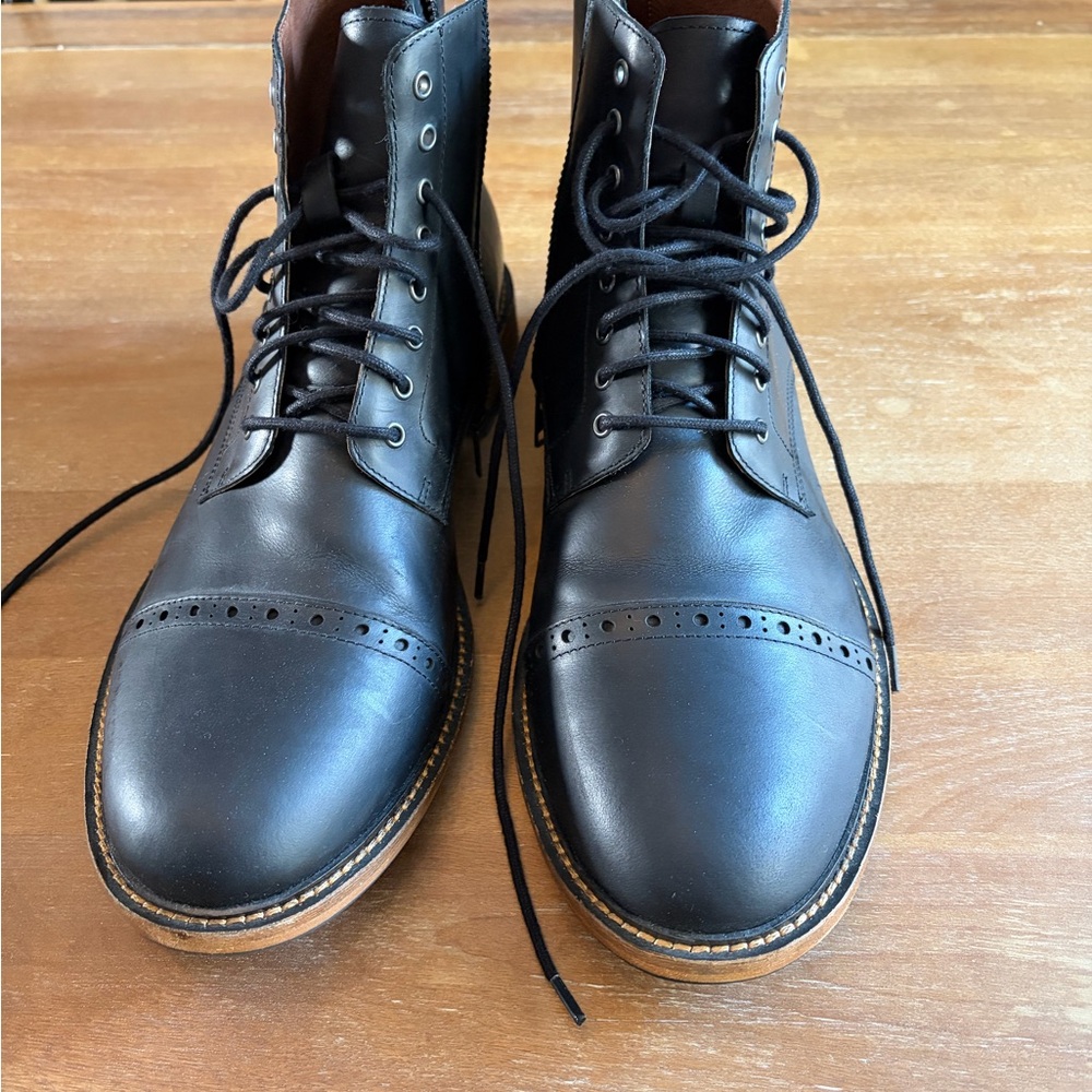 Warfield & Grand Black Leather Men's Boots - Picture 3 of 8
